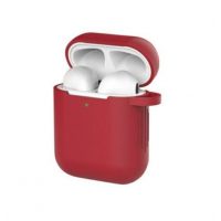 Silikonové pouzdro pro Airpods 1 a 2 s karabinou - Vínová