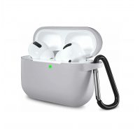 Silikonové pouzdro pro Airpods 3 s karabinou - Šedá