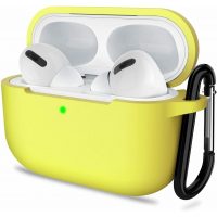Silikonové pouzdro pro Airpods 3 s karabinou - Žlutá