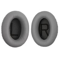 Náhradní náušníky pro sluchátka Bose QuietComfort 2, 15, 25 a 35 - Šedé s černým vnitřkem, kožené