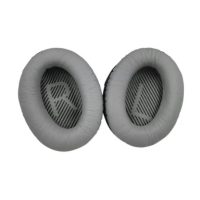 Náhradní náušníky pro sluchátka Bose QuietComfort 2, 15, 25 a 35 - Šedé s černým vnitřkem, kožené