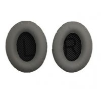 Náhradní kožené náušníky pro sluchátka Bose QuietComfort 2, 15, 25 a 35 - Tmavě šedé s černým vnitřkem