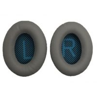 Náhradní kožené náušníky pro sluchátka Bose QuietComfort 2, 15, 25 a 35 - Tmavě šedé s modrým vnitřkem