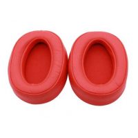 Náhradní náušníky pro sluchátka Sony MDR-100ABN, WH-H900N - Červené, kožené