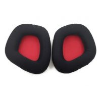 Náhradní náušníky pro sluchátka Corsair Void RGB Elite - Černé s červeným vnitřkem, látkové