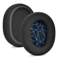 Náhradní náušníky pro sluchátka SteelSeries Arctis 1, 3, 5, 7, 9 - Černé s modrým vzorem, látkové