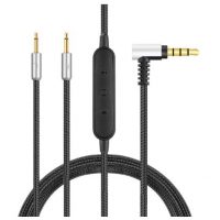 Audio kabel s ovládacím panelem pro sluchátka Sennheiser - Černo stříbrný