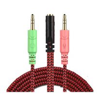 Přípojka na Audio kabel pro sluchátka Sennheiser, Kingston HyperX, Bose, Logitech, JBL - Červená, 20 cm