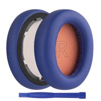 Náhradní náušníky pro sluchátka Anker Soundcore Life Q10 - Modré s oranžovým vnitřkem, kožené