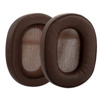 Náhradní náušníky pro sluchátka Audio Technica ATH-M50X, M50, M50XBT, M40, M40X, M40FS, WS1100IS, BPHS1, PDG1, PG1 - Hnědé, kožené se švy