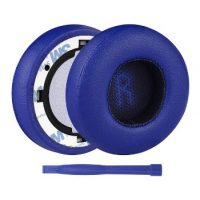 Náhradní náušníky pro sluchátka JBL E35, E45, E45BT - Tmavě modré, kožené