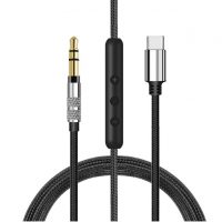 Audio kabel pro sluchátka Sony MDR-100A, 100AAP, H600A, 100ABN, H900N, 1A a 1ADAC - Černý, nylonový