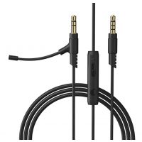 Audio kabel pro sluchátka Sony MDR-10RBT, 10RNC, 10R, 1R, 1RMK2 a 1AM2 - Černý, silikonový s mikrofonem