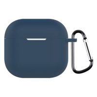 Silikonové pouzdro pro Airpods 4 s karabinou - Modrá