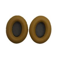 Náhradní kožené náušníky pro sluchátka Bose QuietComfort 2, 15, 25 a 35 - Světle hnědá s šedým vnitřkem bez vzoru