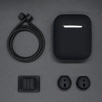 Silikonové pouzdro pro Airpods, 4 kusy - Černá