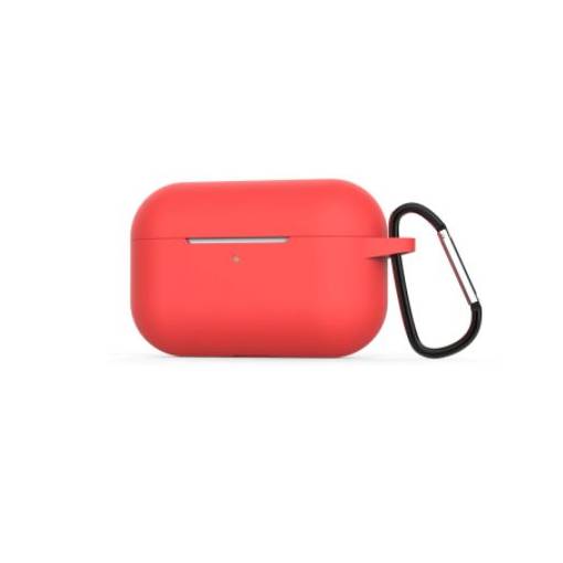 Foto - Silikonové pouzdro pro Airpods Pro s karabinou - Červená