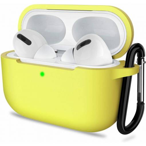 Foto - Silikonové pouzdro pro Airpods 3 s karabinou - Žlutá