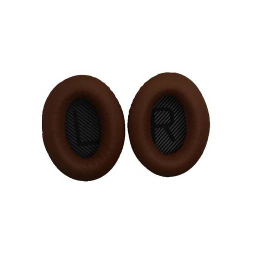 Foto - Náhradní kožené náušníky pro sluchátka Bose QuietComfort 2, 15, 25 a 35 - Hnědé s černým vnitřkem