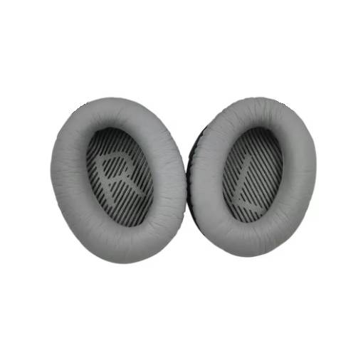 Foto - Náhradní náušníky pro sluchátka Bose QuietComfort 2, 15, 25 a 35 - Šedé s černým vnitřkem, kožené