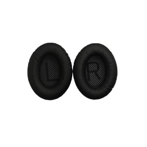 Foto - Náhradní kožené náušníky pro sluchátka Bose QuietComfort 2, 15, 25 a 35 - Černé s černým vnitřkem