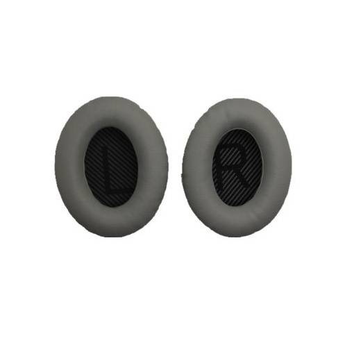 Foto - Náhradní kožené náušníky pro sluchátka Bose QuietComfort 2, 15, 25 a 35 - Tmavě šedé s černým vnitřkem