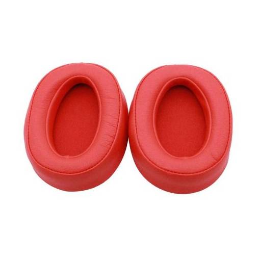 Foto - Náhradní náušníky pro sluchátka Sony MDR-100ABN, WH-H900N - Červené, kožené