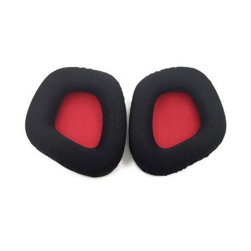 Foto - Náhradní náušníky pro sluchátka Corsair Void RGB Elite - Černé s červeným vnitřkem, látkové