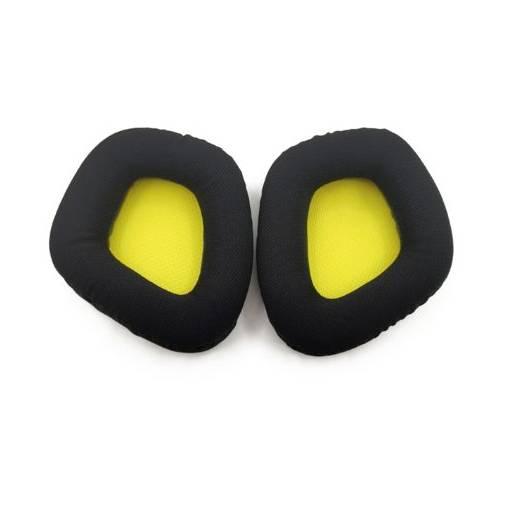 Foto - Náhradní náušníky pro sluchátka Corsair Void RGB Elite - Černé s žlutým vnitřkem, látkové