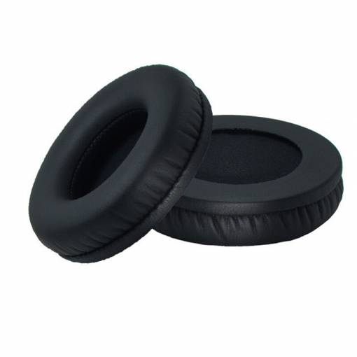 Foto - Náhradní univerzální náušníky pro sluchátka - Černé, kožené, 65 mm