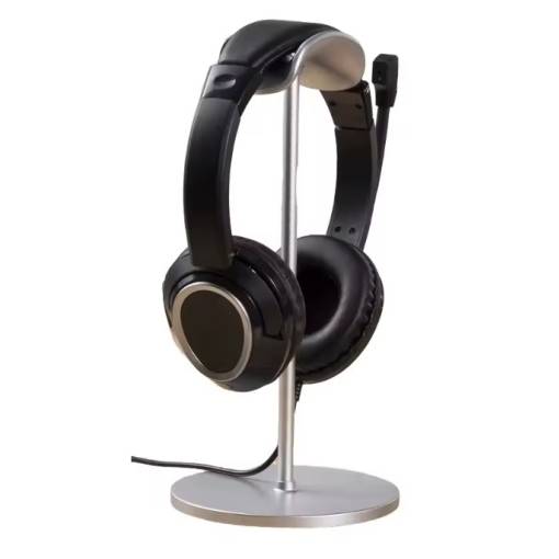 Foto - Hliníkový stojan na sluchátka s protiskluzovou podložkou - Stříbrný