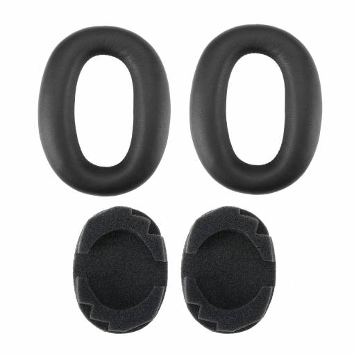 Foto - Náhradní náušníky pro sluchátka Sony MDR-1000X a WH-1000XM2 - Černé, kožené