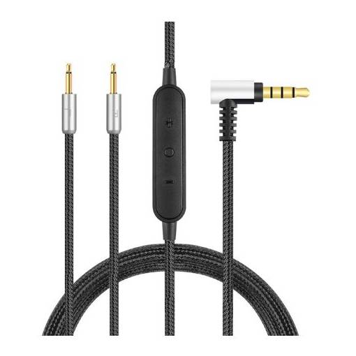 Foto - Audio kabel s ovládacím panelem pro sluchátka Sennheiser - Černo stříbrný
