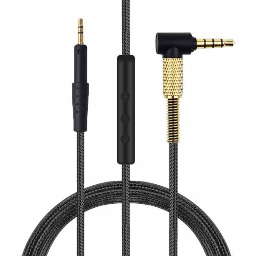 Foto - Náhradní Audio kabel pro sluchátka Sennheiser s ovládacím panelem - Černo zlatý