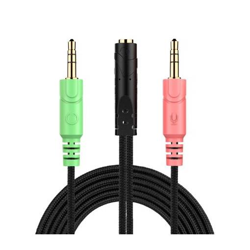 Foto - Přípojka na Audio kabel pro sluchátka Sennheiser, Kingston HyperX, Bose, Logitech, JBL - Černá, 20 cm