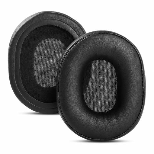Foto - Náhradní náušníky pro sluchátka Audio Technica ATH-SR5, SR5BT, MSR5 - Černé, kožené