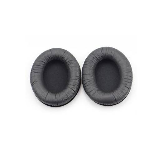 Foto - Náhradní náušníky pro sluchátka Sennheiser HD418, 419, 428, 429, 439, 438, 448, 449 - Černé, lesklé kožené