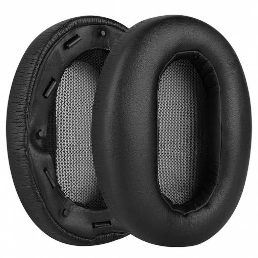 Foto - Náhradní náušníky pro sluchátka Sony MDR-1AM2 a MDR-1AM2/B - Černé, kožené
