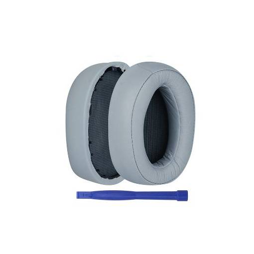 Foto - Náhradní náušníky pro sluchátka Sony MDR-100A, MDR-100AAP, MDR-H600A - Světle modré, kožené