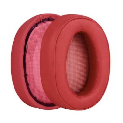 Foto - Náhradní náušníky pro sluchátka Sony MDR-100A, MDR-100AAP, MDR-H600A - Červené, kožené