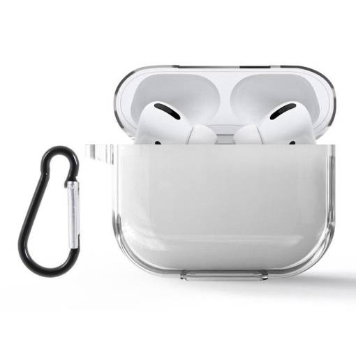 Foto - Silikonové pouzdro pro Airpods Pro 2 s karabinou - Transparentní