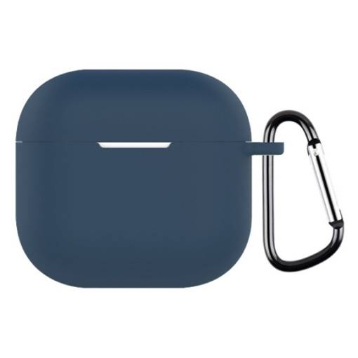 Foto - Silikonové pouzdro pro Airpods 4 s karabinou - Modrá