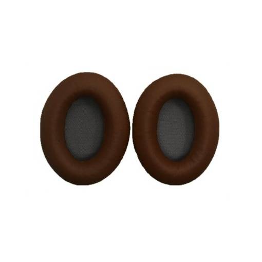 Foto - Náhradní kožené náušníky pro sluchátka Bose QuietComfort 2, 15, 25 a 35 - Hnědé s šedým vnitřkem bez vzoru