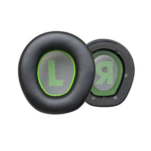 Foto - Náhradní náušníky pro sluchátka JBL Quantum 910 - Černé se zeleným vnitřkem, kožené