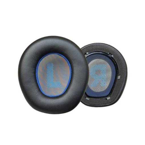 Foto - Náhradní náušníky pro sluchátka JBL Quantum 910 - Černé s modrým vnitřkem, kožené