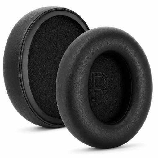 Foto - Náhradní náušníky pro sluchátka Razer Kraken V4, V4X, V4 Pro - Lesklé černé, kožené