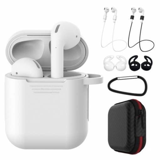 Foto - Silikonové pouzdro pro Airpods, sada 5 kusů - Bílá a černá