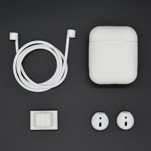 Foto - Silikonové pouzdro pro Airpods, 4 kusy - Bílá