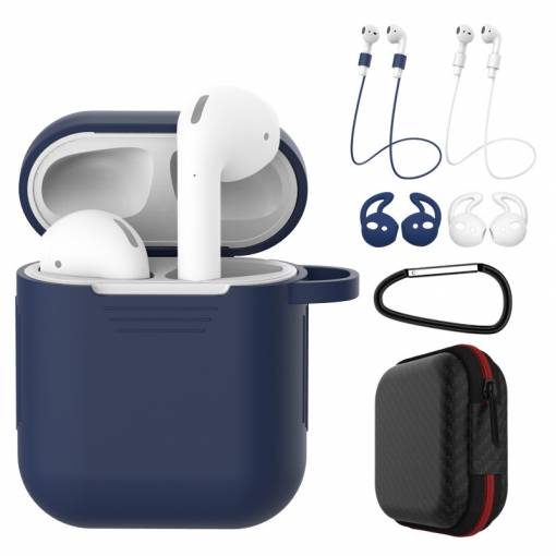 Foto - Silikonové pouzdro pro Airpods, sada 5 kusů - Modrá a bílá