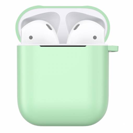 Foto - Matný plastový obal s karabinou pro Airpods - Zelená